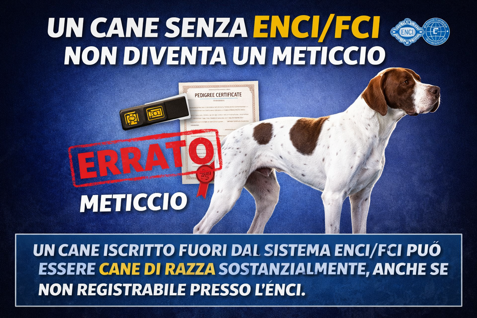 UN CANE SENZA ENCI/FCI NON DIVENTA UN METICCIO