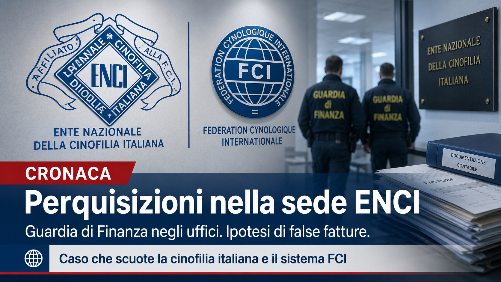 Sconcerto nel mondo cinofilo italiano: perquisizione degli uffici dell’ENCI nell’ambito di un’indagine per false fatturazioni