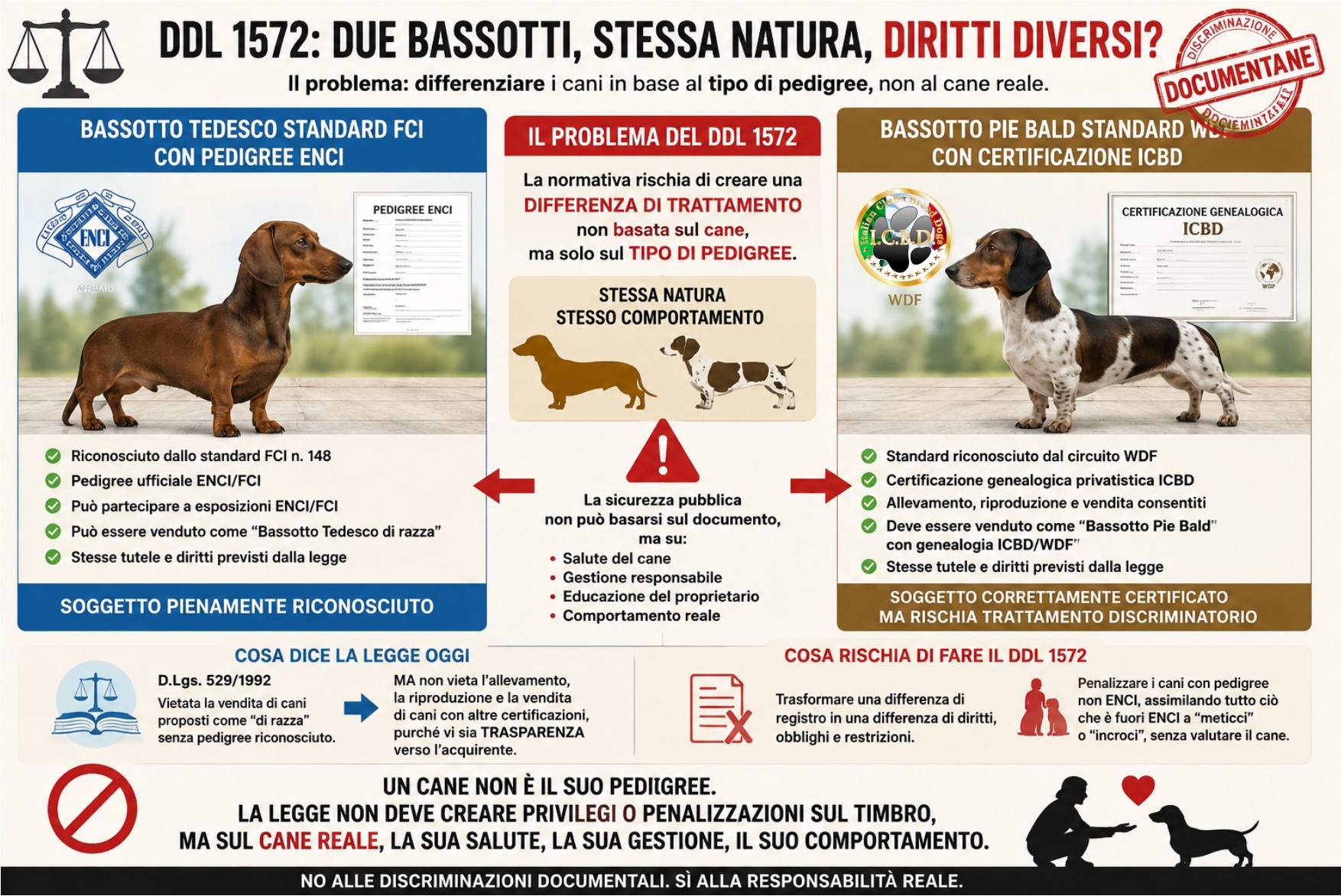 Bassotto Tedesco FCI/ENCI vs Bassotto Pie Bald WDF/ICBD